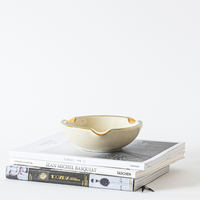 Cendrier Vide-Poche Porcelaine Vert Sauge & Or