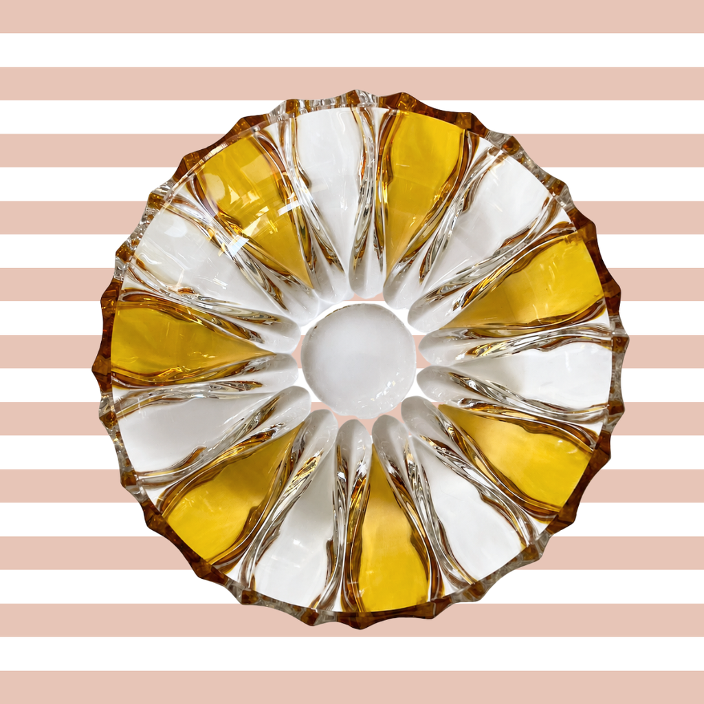 Bol en Cristal Ambré Taillé