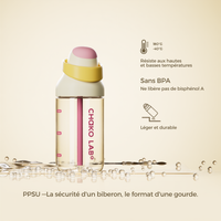 Gourde à paille Kada Cup blanche 550 ml de Chako Lab, posée sur fond uni. Sans BPA. 
PPSU