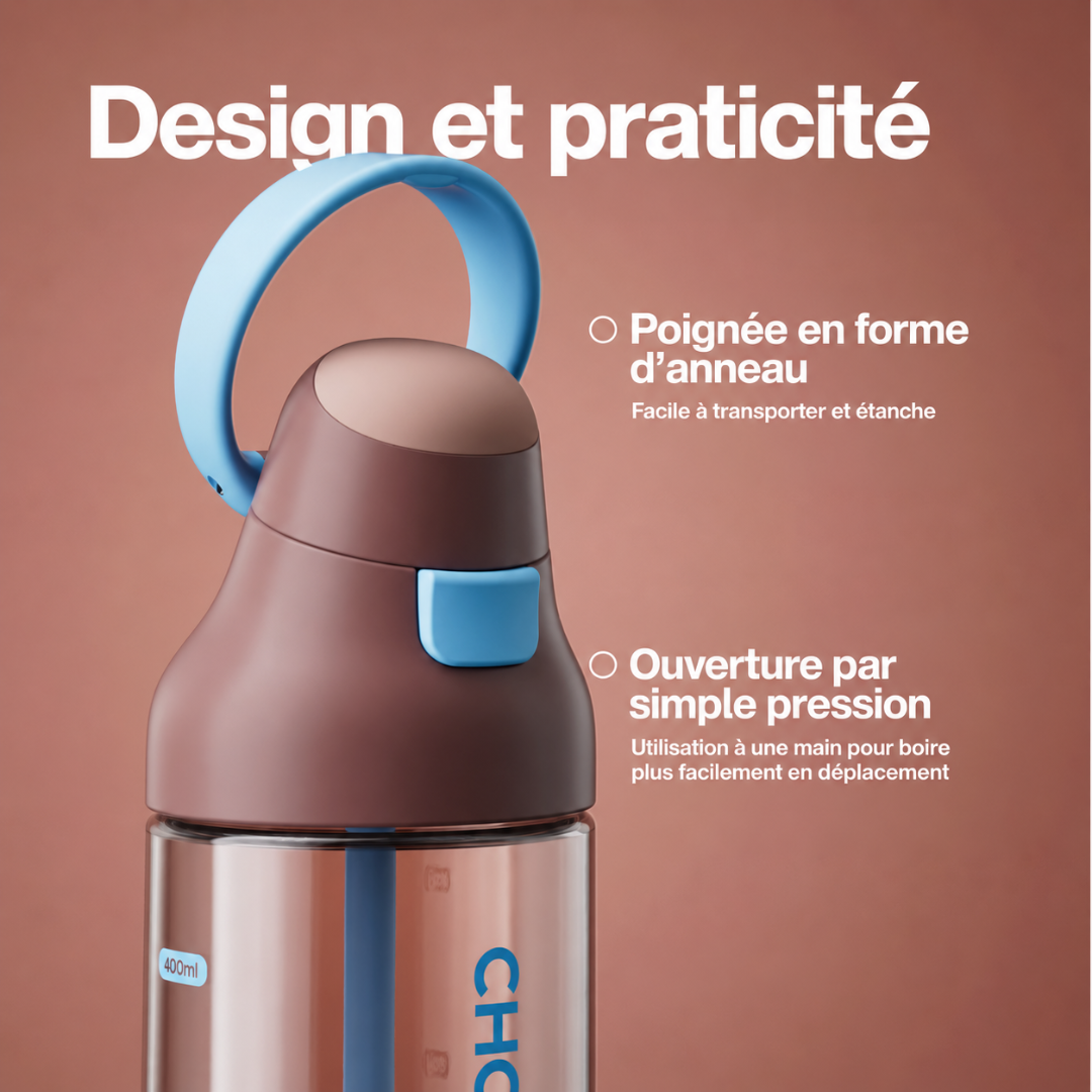  Gourde à paille Kada Cup brune 550 ml de Chako Lab avec un design pratique.