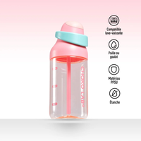 Gourde à paille Kada Cup rose 550 ml de Chako Lab. Étanche et compatible lave-vaisselle.